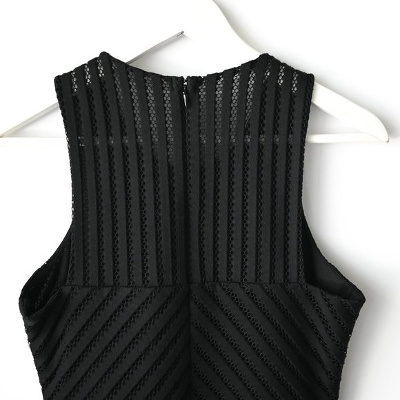 BELLE BADGLEY MISCHKA Black Sleeveless Crochet Mesh Dress - Size 4 - Picture 7 of 11